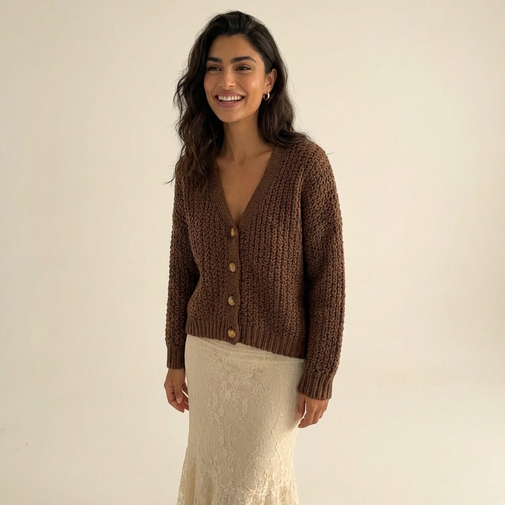 Ensemble Jupe en Dentelle / Cardigan en Maille