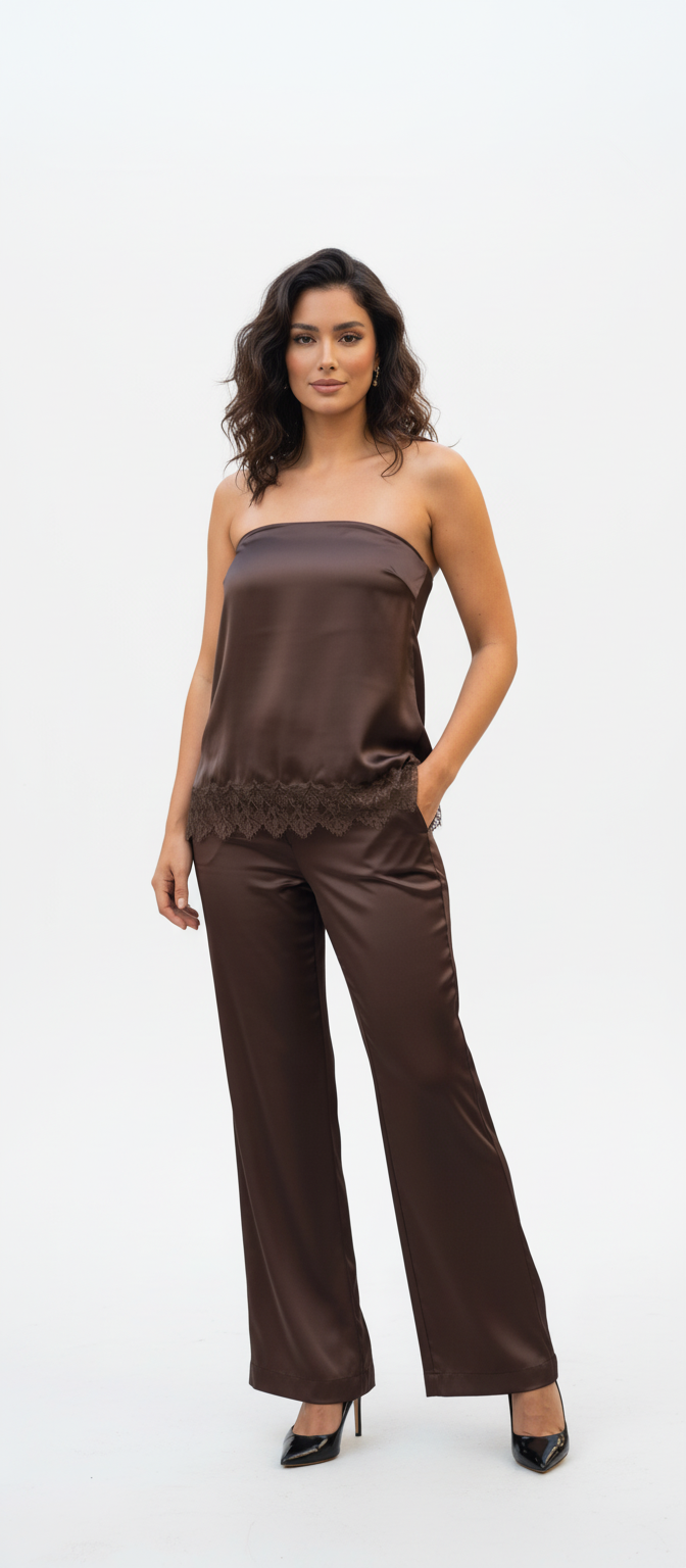 Ensemble bustier soie