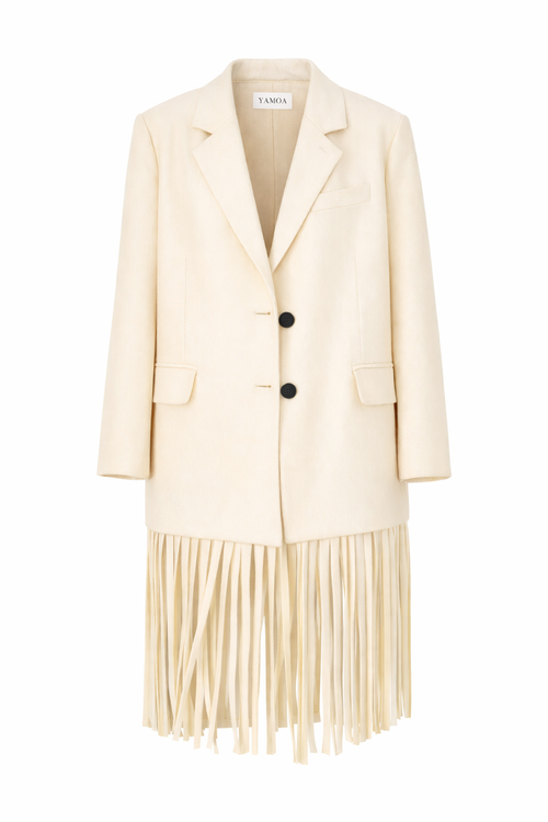 Blazer Franges Crème