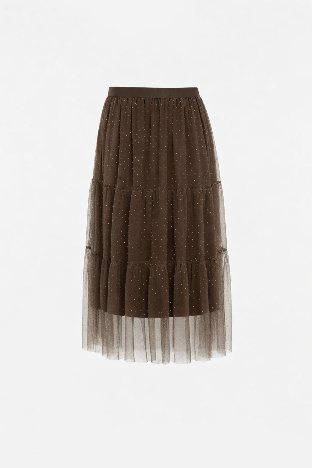 Jupe tulle marron à strass