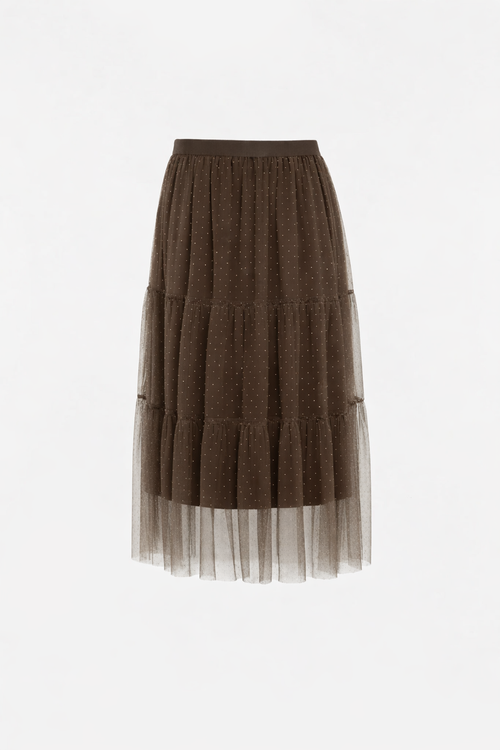 Jupe tulle marron à strass