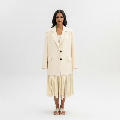 Blazer Franges Crème