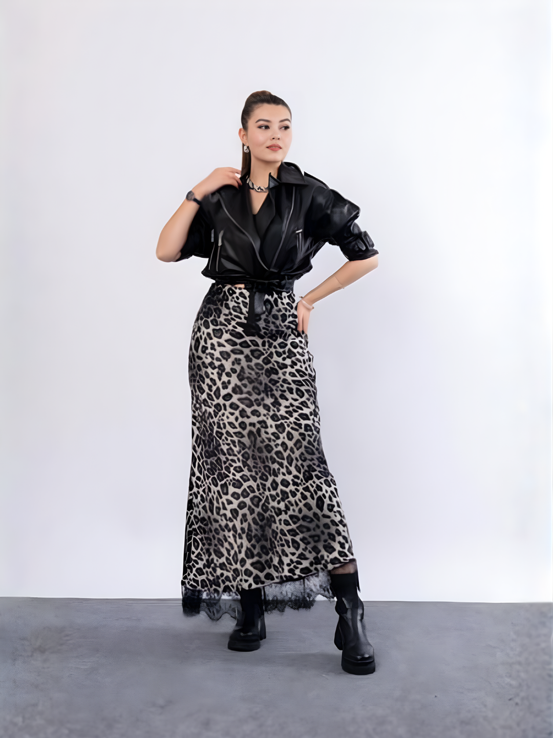 Jupe Léopard soie