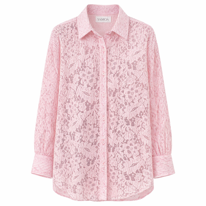 Chemise Dentelle Rose/Jaune