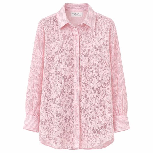 Chemise Dentelle Rose/Jaune