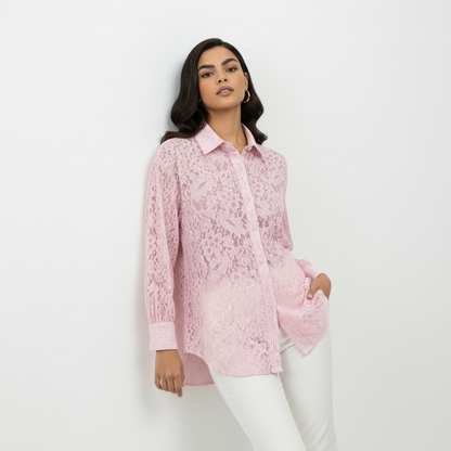 Chemise Dentelle Rose/Jaune