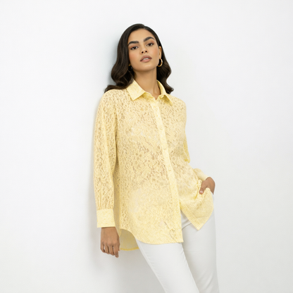 Chemise Dentelle Rose/Jaune
