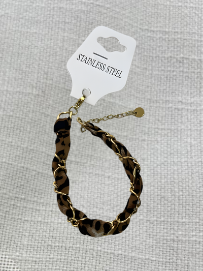 Bracelet Tressé Léopard