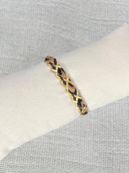 Bracelet Jonc Léopard Tressé