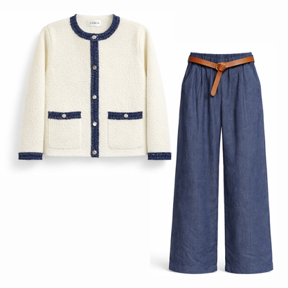 Ensemble Cardigan / Pantalon en Jean Tencelle
