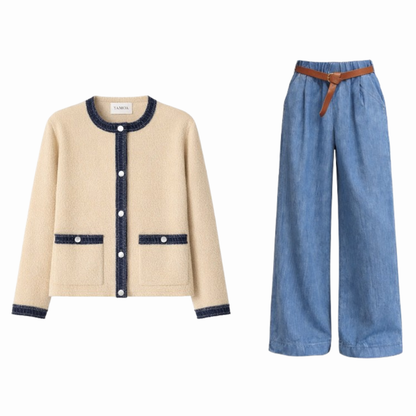 Ensemble Cardigan / Pantalon en Jean Tencelle