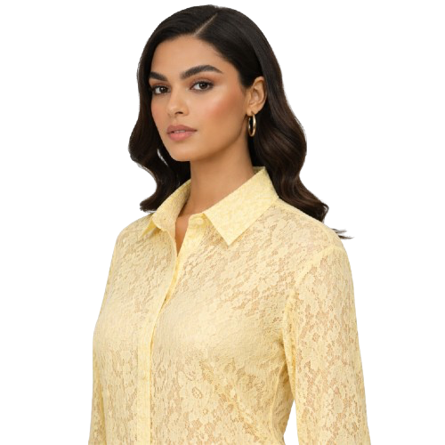 Chemise Dentelle Rose/Jaune