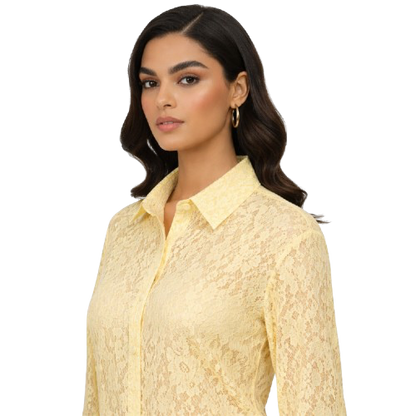 Chemise Dentelle Rose/Jaune
