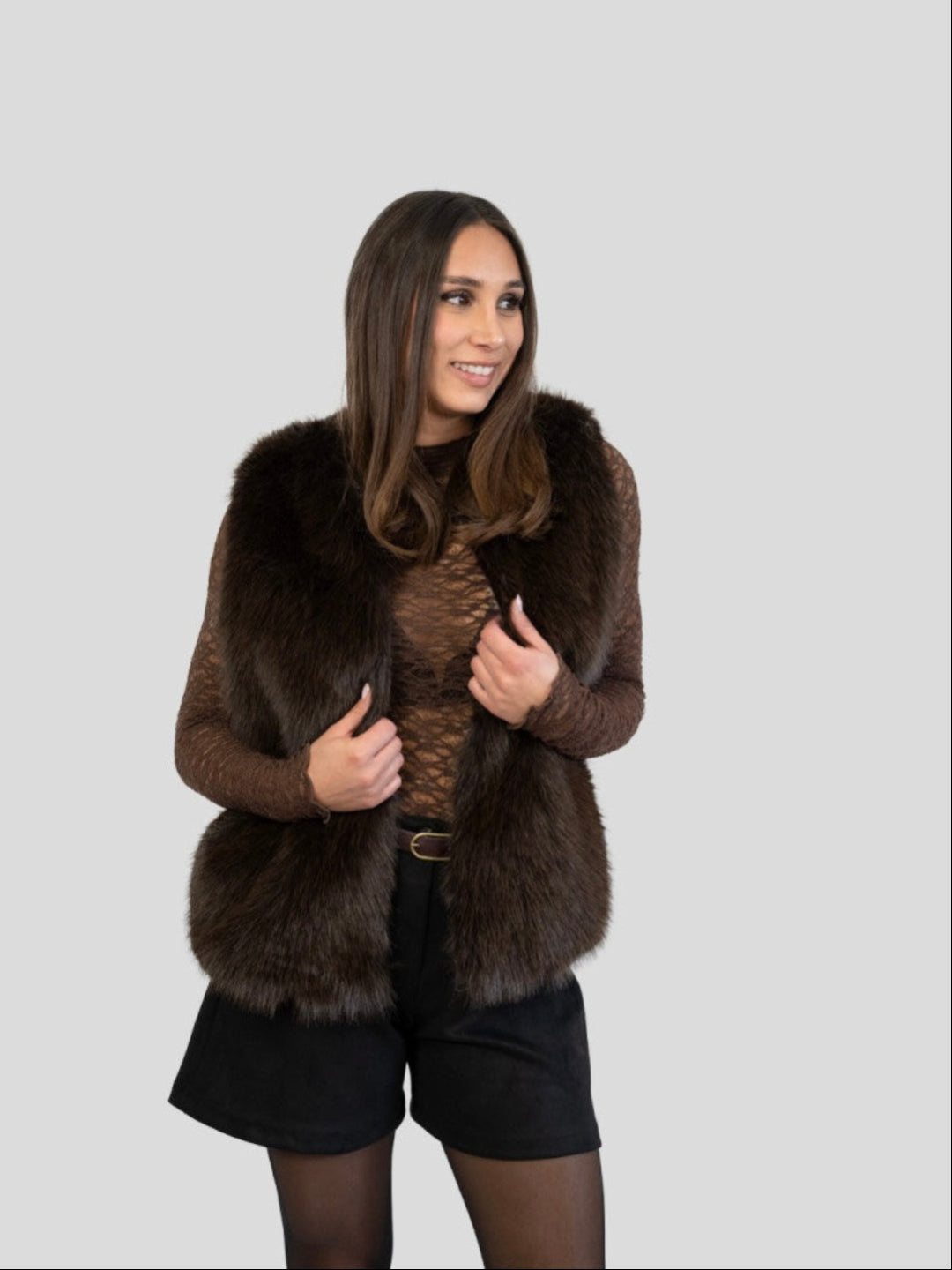 Gilet fourrure sans manches