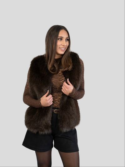 Gilet fourrure sans manches