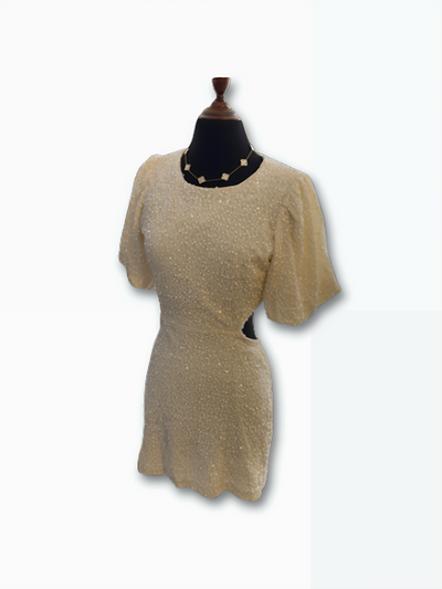 Robe soirée sequin - Crème