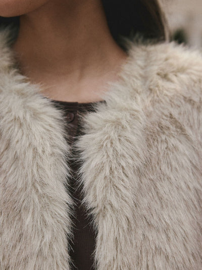 Gilet fourrure sans manches