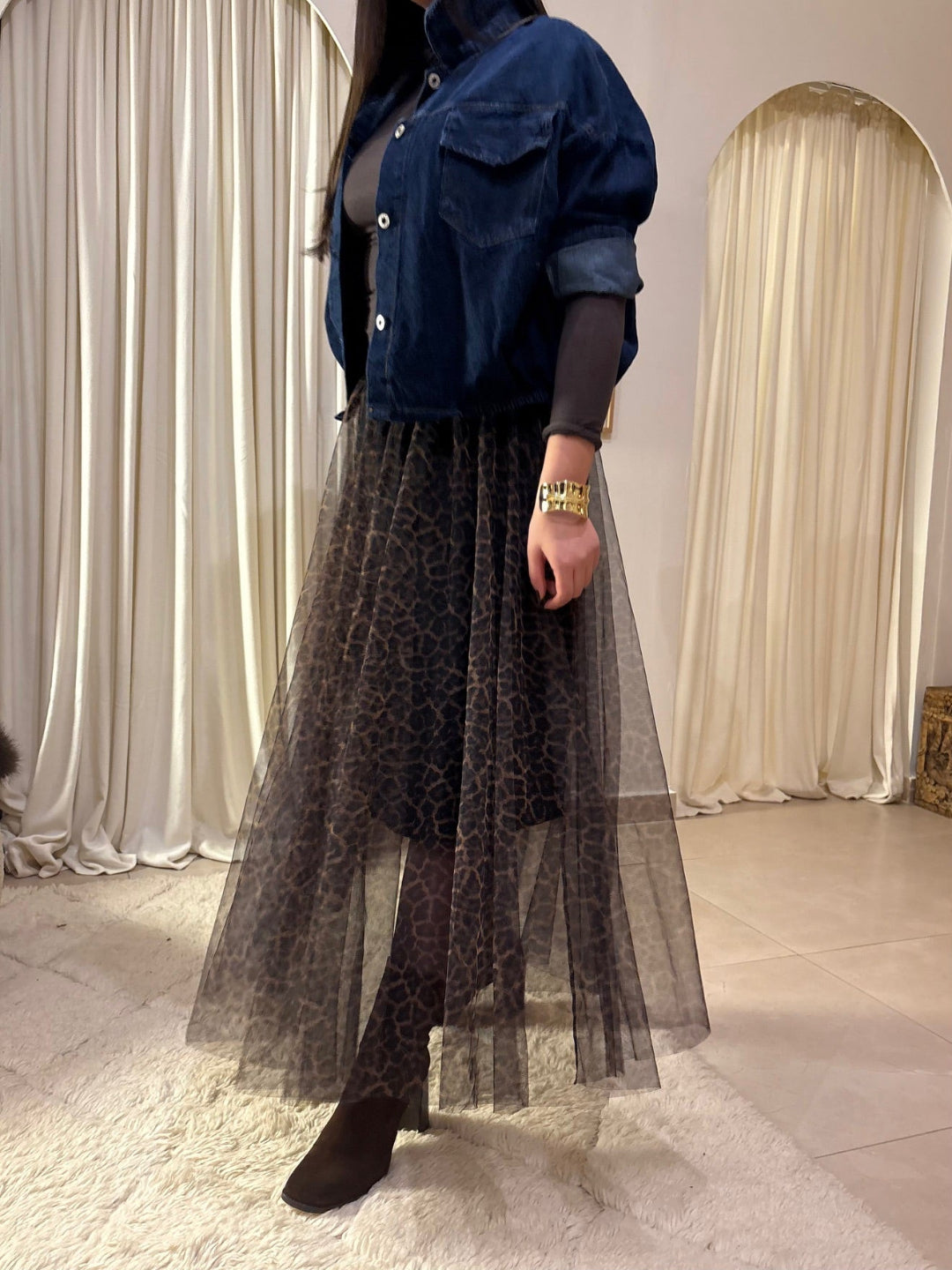 Jupe en tulle léopard