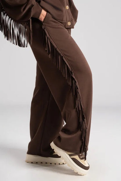 Pantalon à franges chocolat