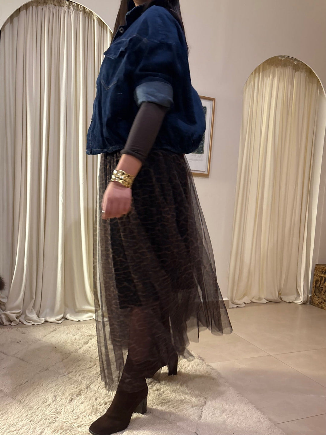 Jupe en tulle léopard