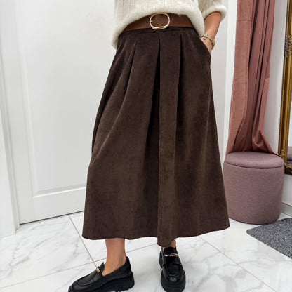 Jupe longue en velours
