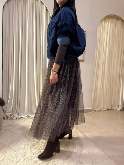 Jupe en tulle léopard