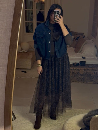 Jupe en tulle léopard