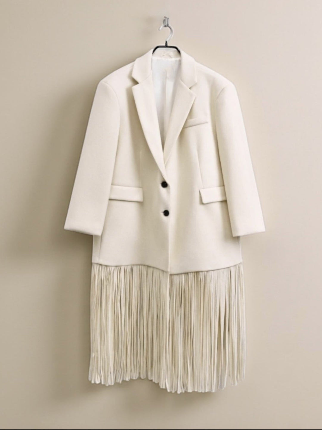 Blazer Franges Crème