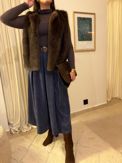 Jupe longue en velours