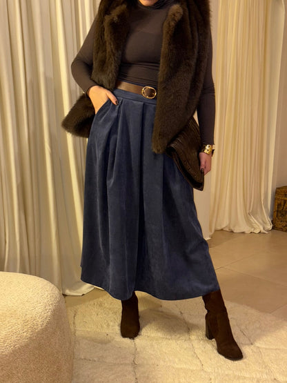 Jupe longue en velours