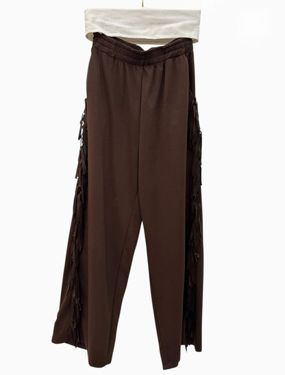 Pantalon à franges chocolat